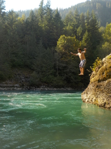 jump into the Skagit River