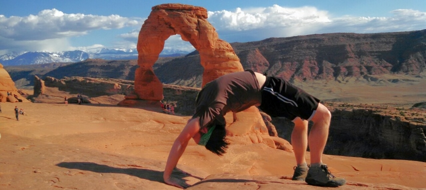 yoga at arches national park