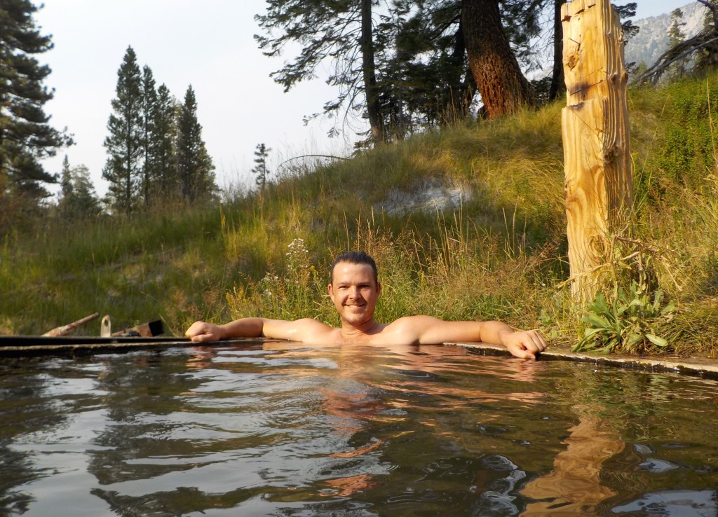 guy in hot spring