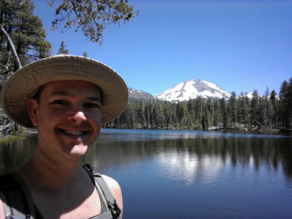 hiker at Lassen Peak